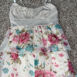 Teen spaghetti strap flower tank